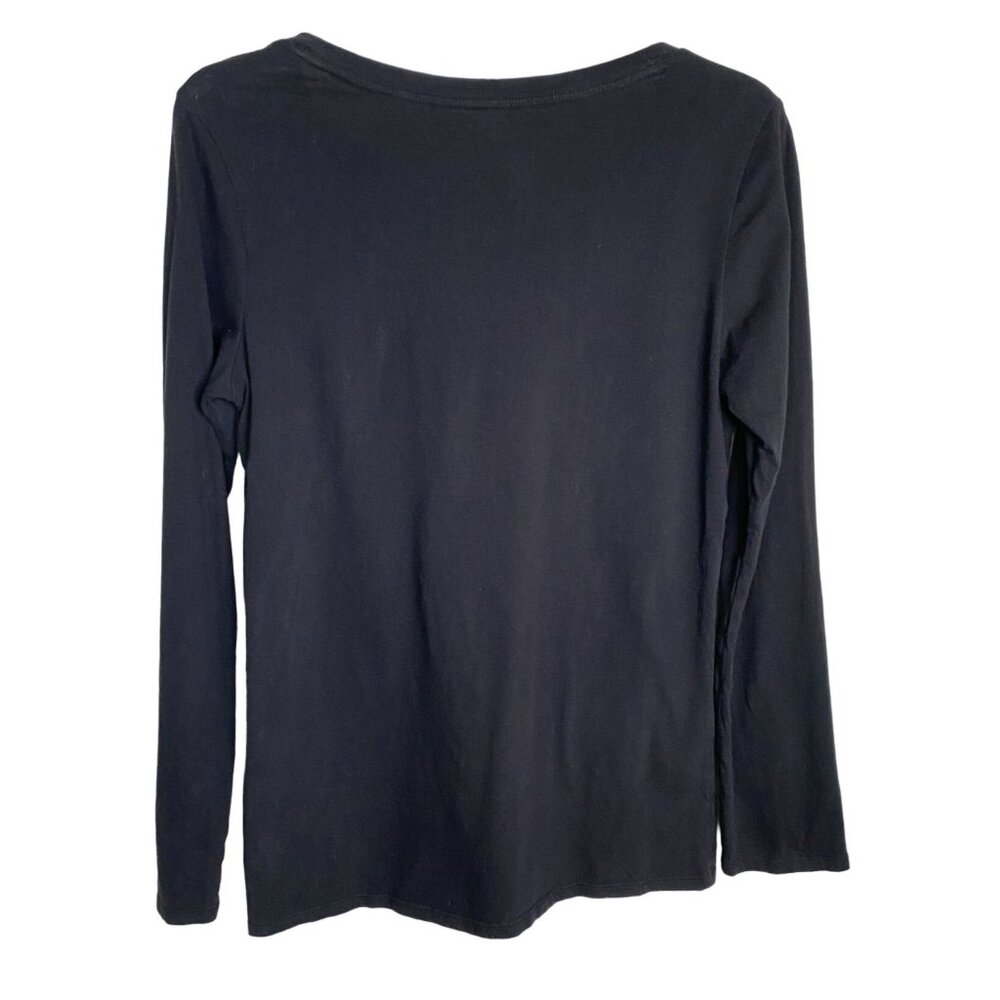 Justice Womens Black Long Sleeve Round Neck Cotton T-Shirt Size 20 Goth Academia - Picture 2 of 10